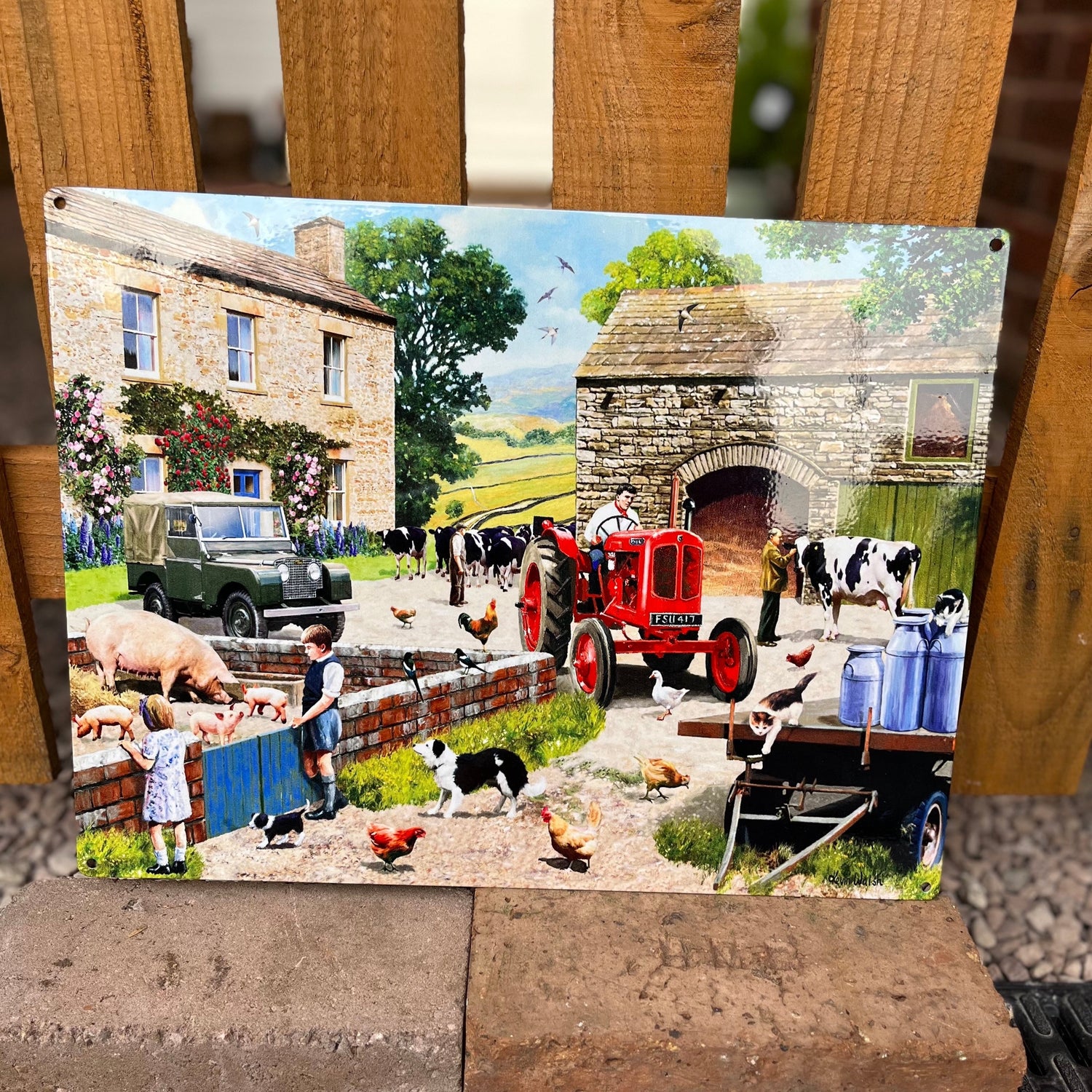 Vintage Farm Metal Sign Display