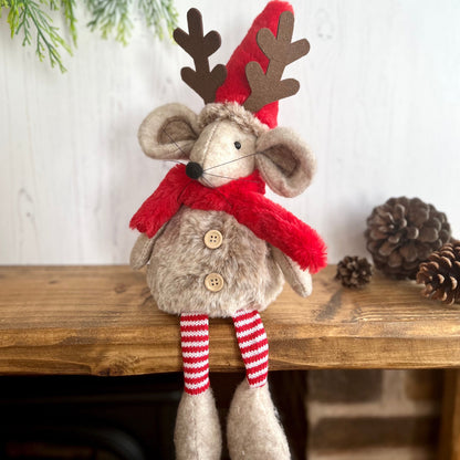 Christmas Sitting Mouse On Shelf