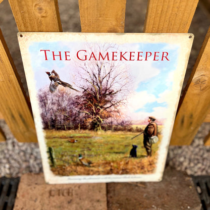 The Gamekeeper Metal Sign From Above