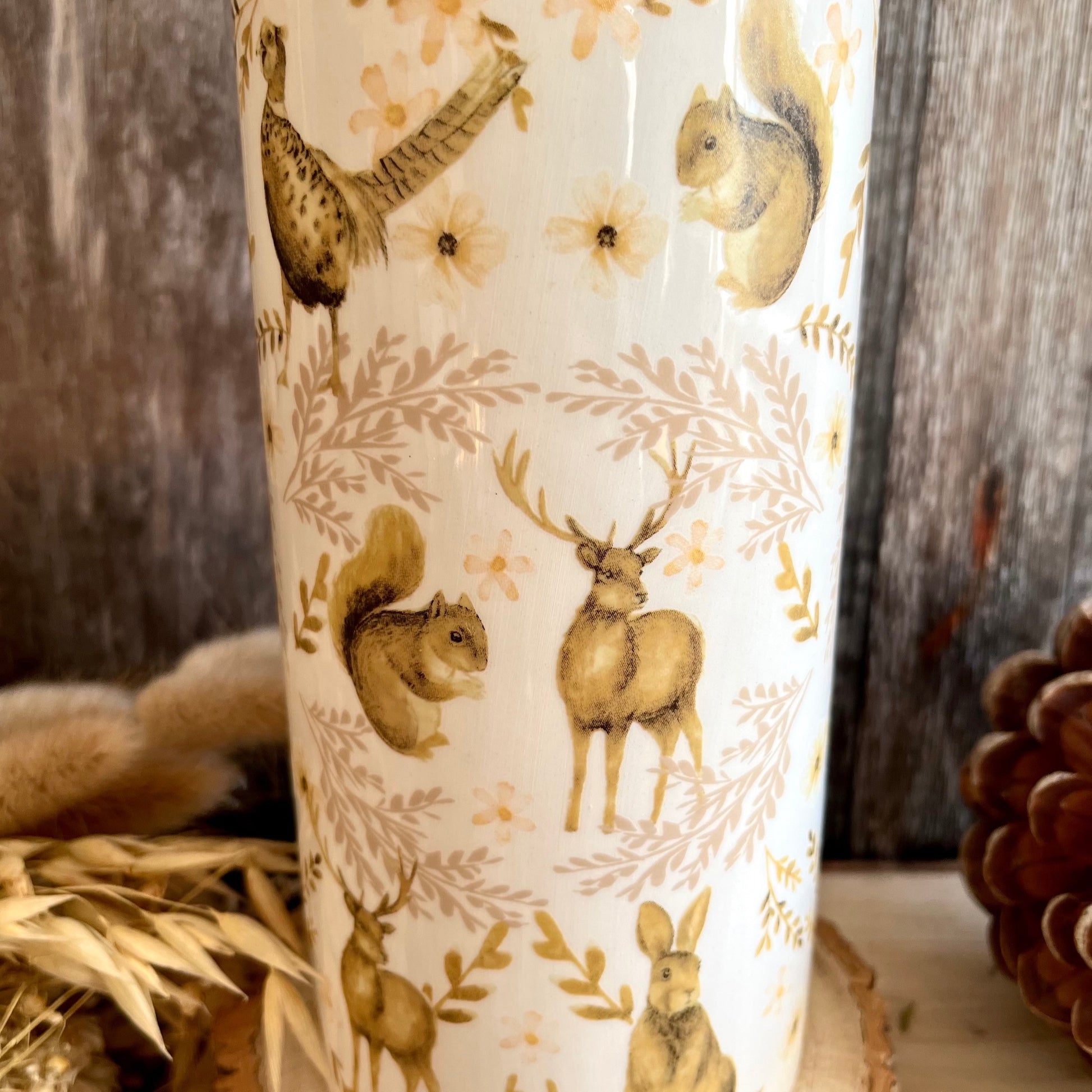 Woodland Animal Vase Close Up