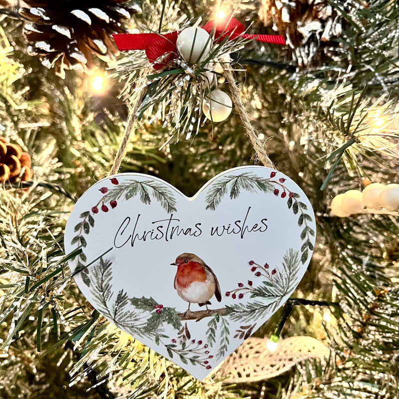 Christmas Wishes Robin Heart