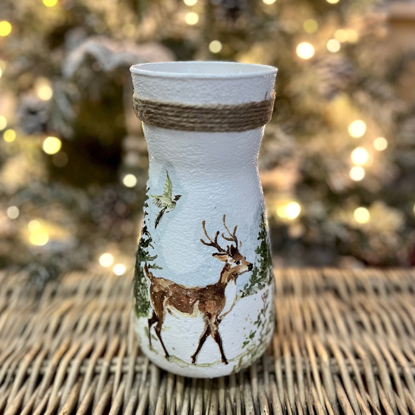 Winter Stag Vase | Christmas Centrepiece