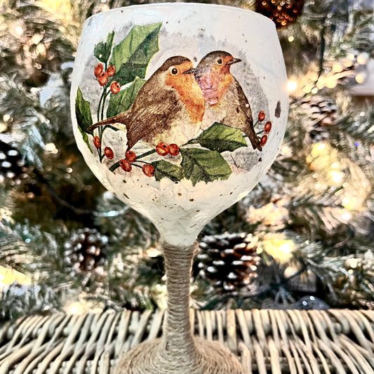 Vintage Robin Candle Holder | Christmas Table Decor