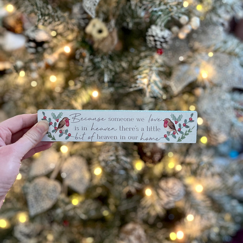 Glitter Robin Wooden Block | Christmas Table Favour