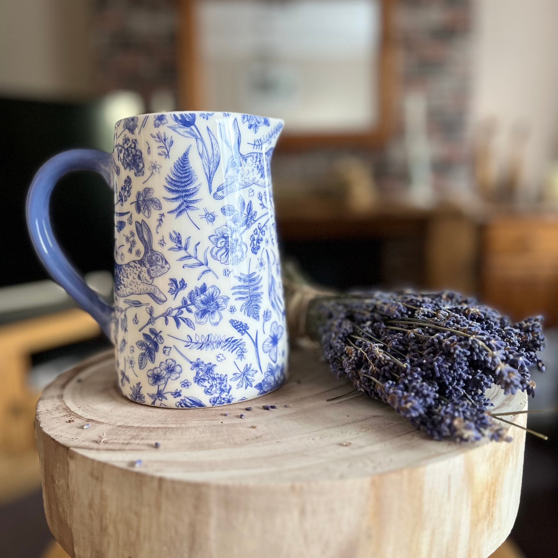 Large Blue Bunny Jug Display 