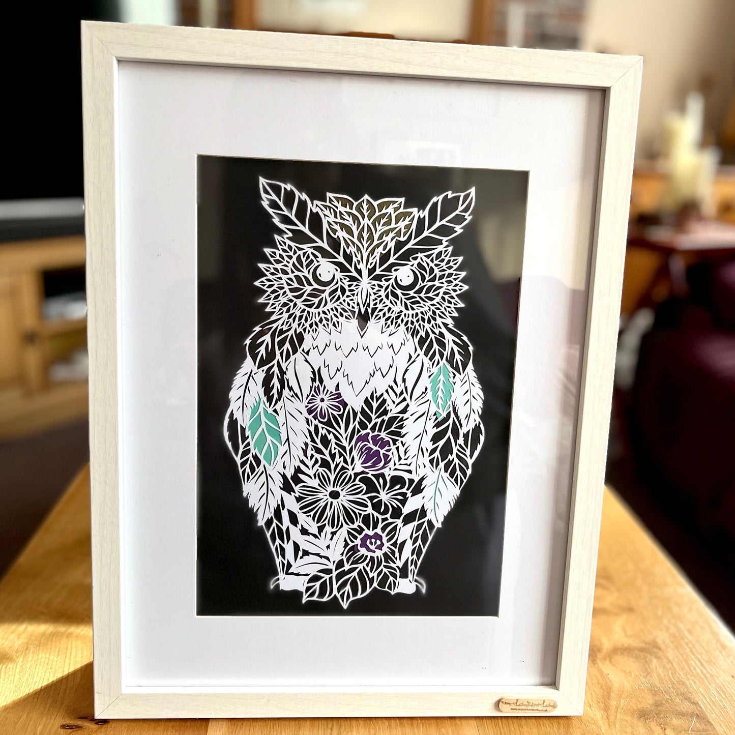 Owl Papercut Framed Artwork