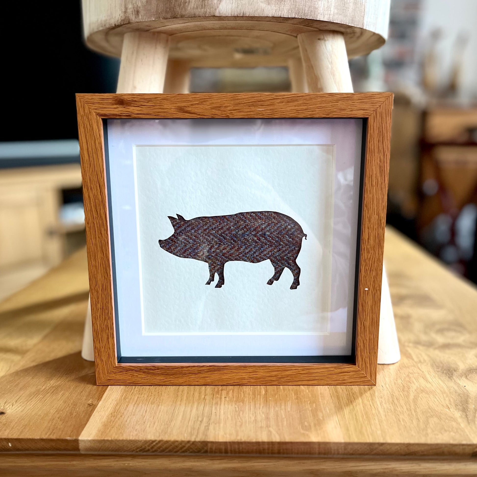 Pig Harris Tweed Framed Artwork