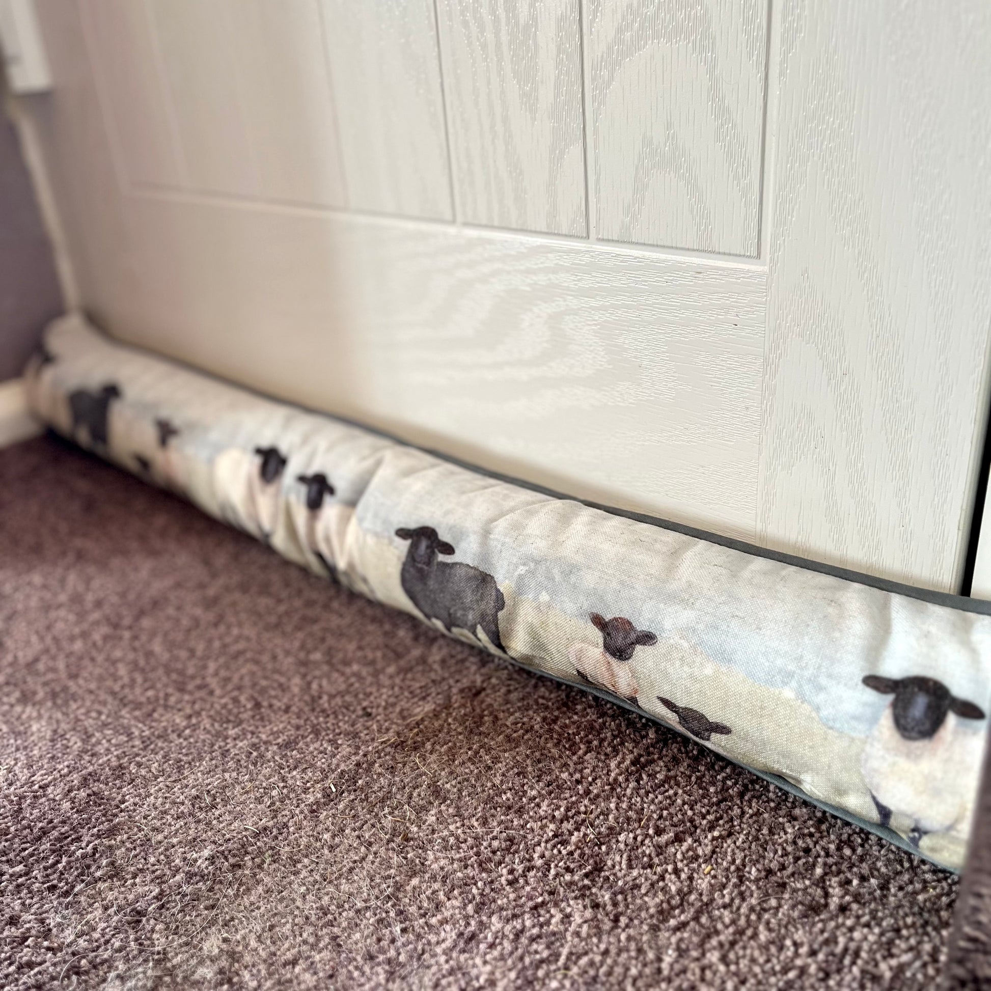 Sheep Draught Excluder From Left Side Angle