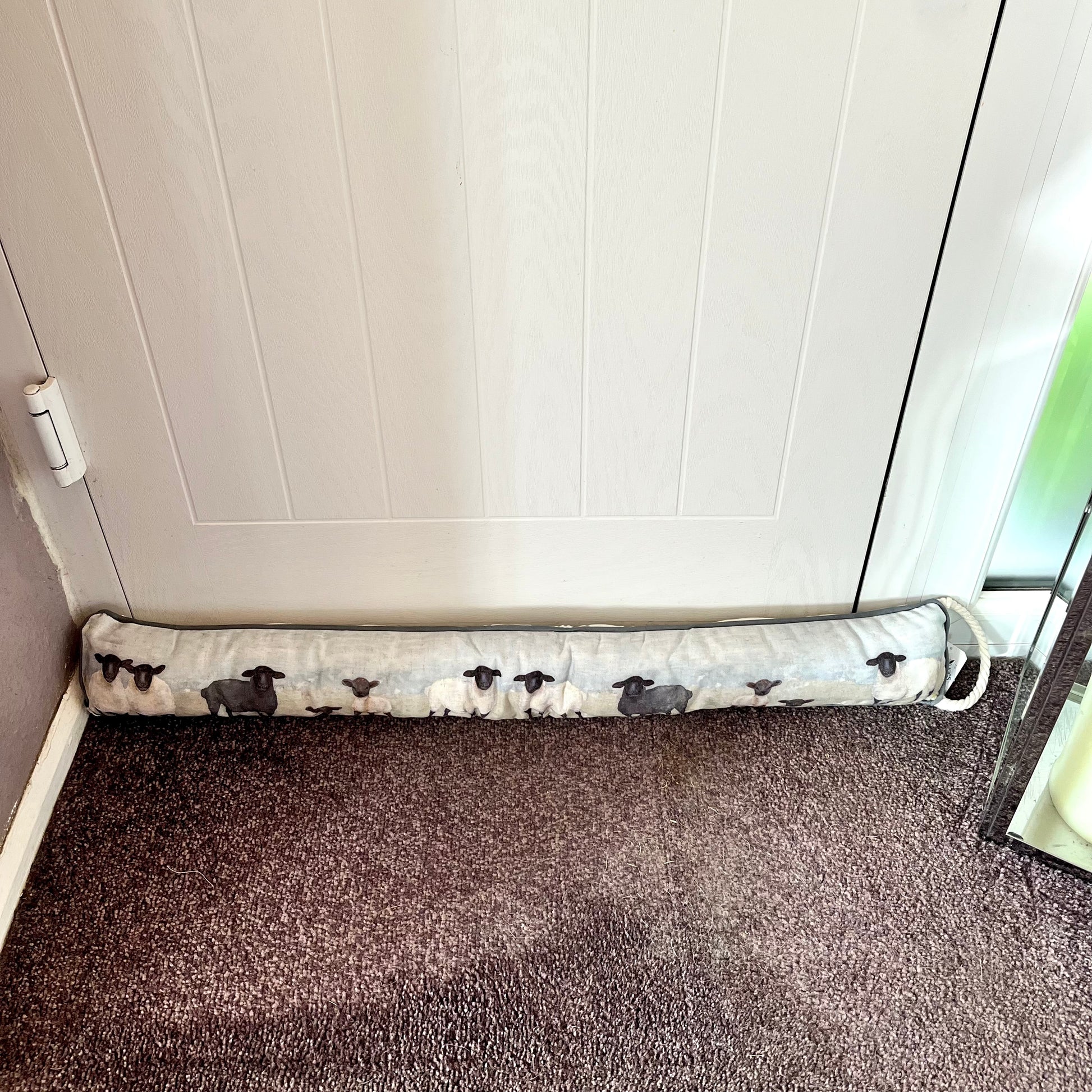 Sheep Draught Excluder From Top Angle