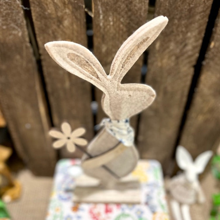 Freestanding Felt Easter Bunny from Above