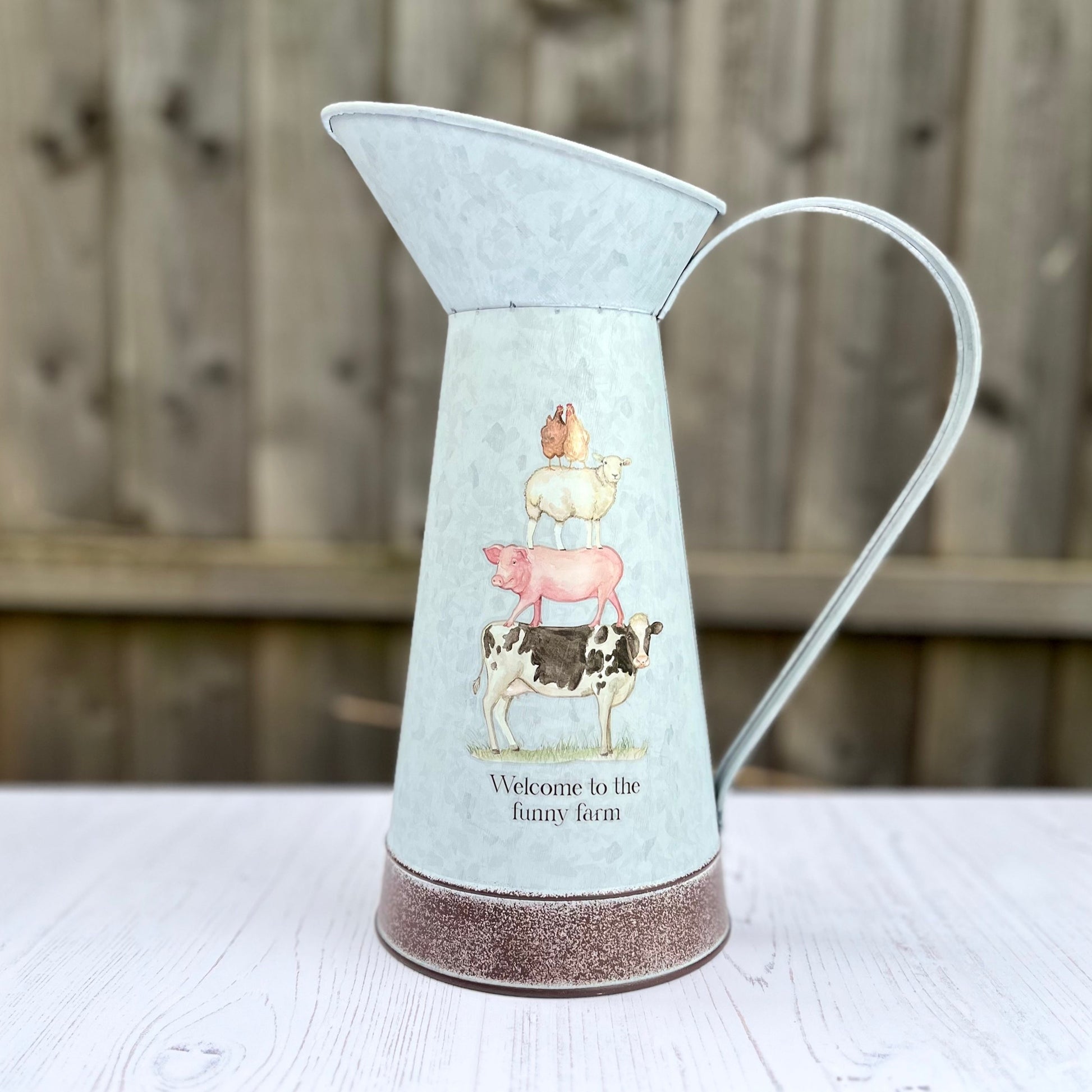 Tall Metal Farmyard Jug