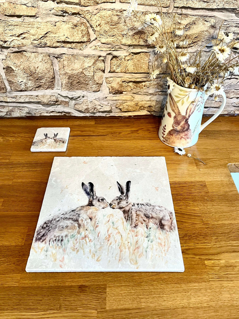 Large Hare Marble Worktop Saver