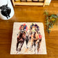 Square Marble Horse Racing Trivet