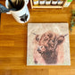 Large Highland Cow Marble Trivet