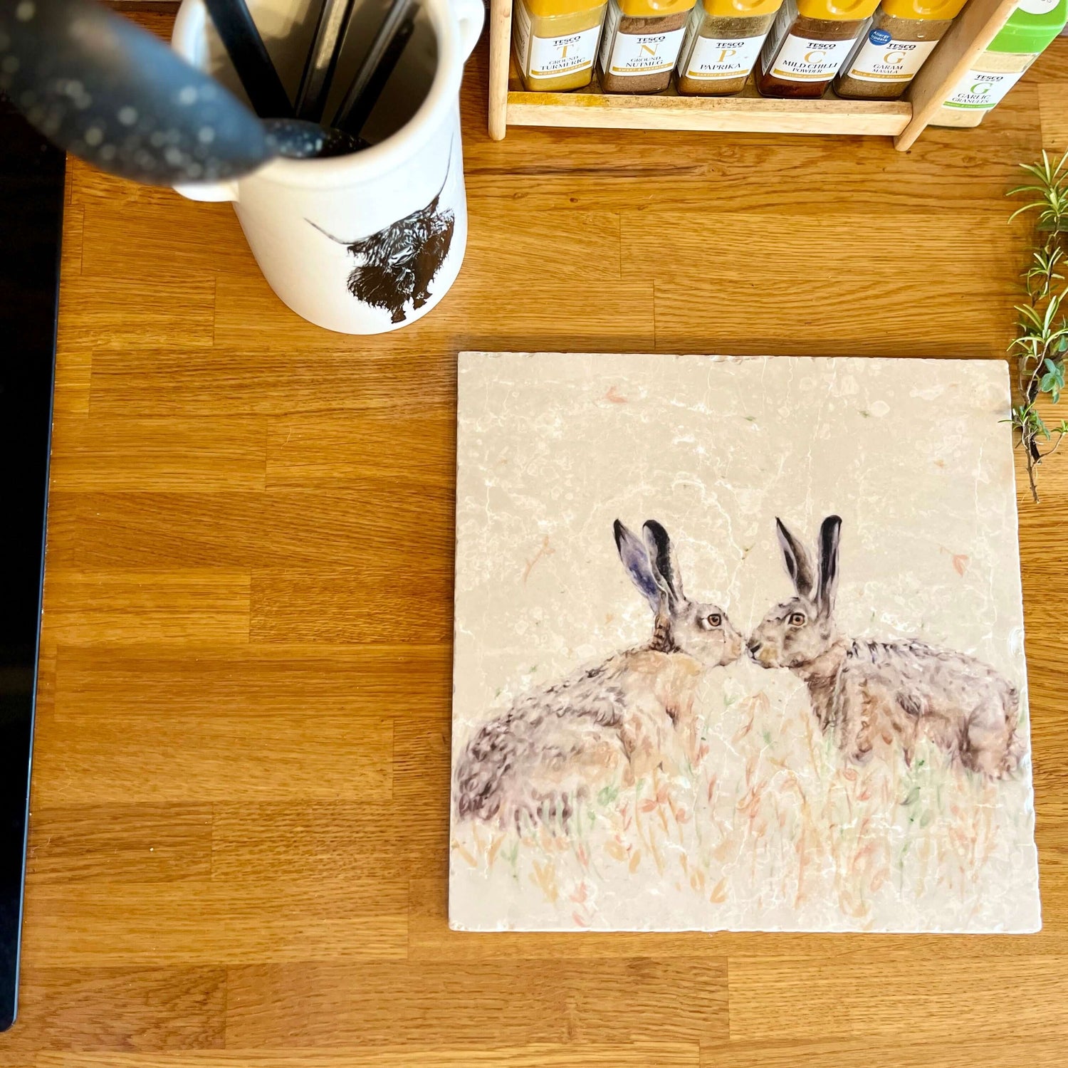 Large Hare Marble Worktop Saver