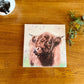 Square Ceramic Highland Cow Trivet