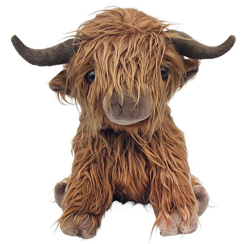 Fluffy Sitting Highland Cow Doorstop