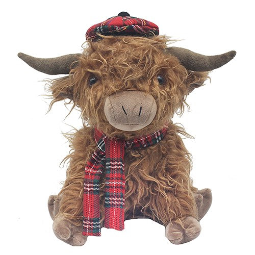 Red Tartan Highland Cow Doorstop