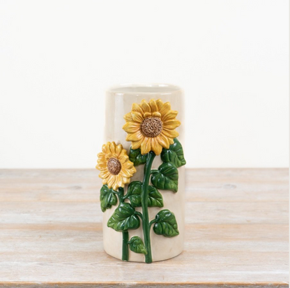 3D Sunflower Ceramic Vase