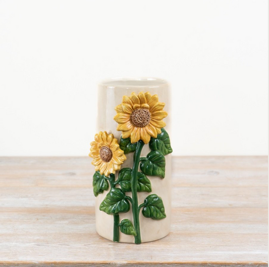 3D Sunflower Ceramic Vase