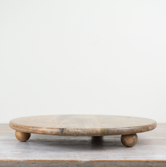 Round Wooden Candle Plate