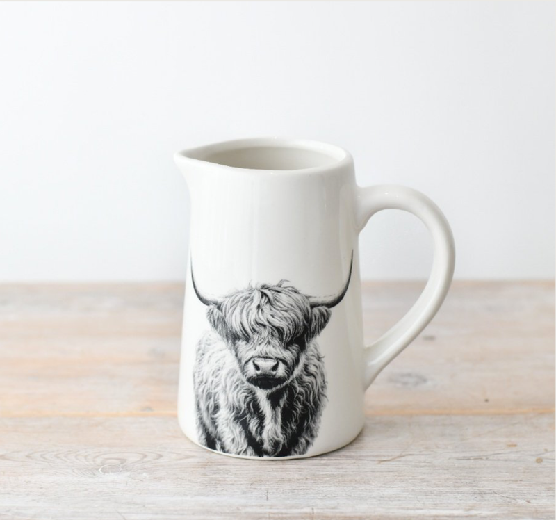 Cute Ceramic Highland Cow Large Jug