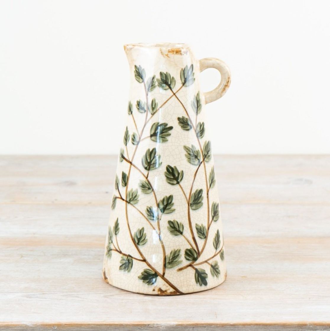 Ceramic Rustic Leaf Jug