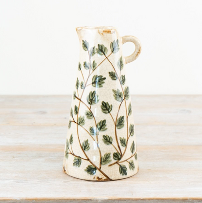 Ceramic Rustic Leaf Jug