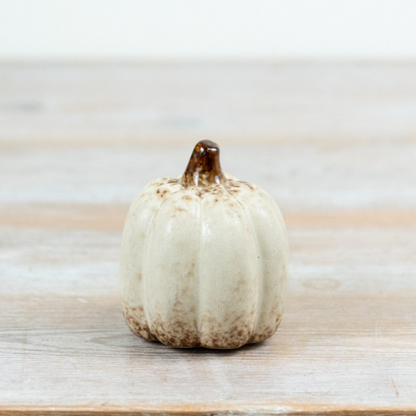 Ceramic Cream Pumpkin Ornament