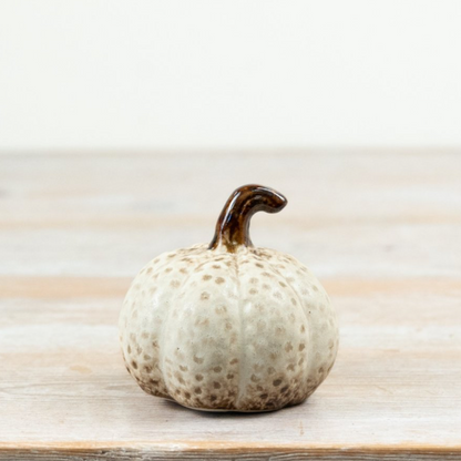 Ceramic Cream Pumpkin Ornament