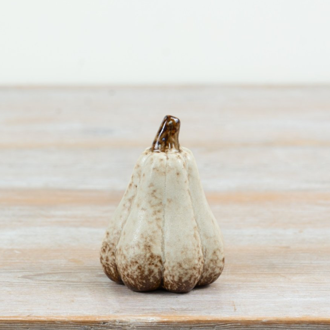 Ceramic Cream Pumpkin Ornament