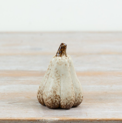 Ceramic Cream Pumpkin Ornament