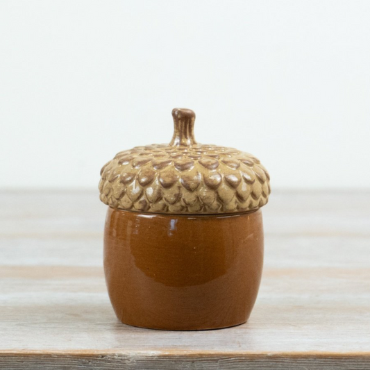 Ceramic Acorn Lidded Jar