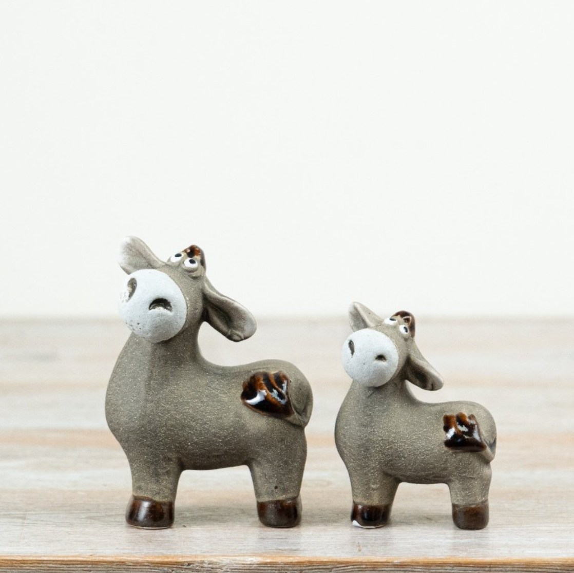 Stoneware Grey Donkey Ornament