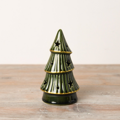 Green & Gold Trim L.E.D Christmas Tree