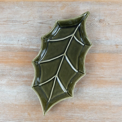 Ceramic Holly Leaf Plate