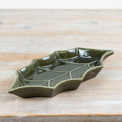 Ceramic Holly Leaf Plate