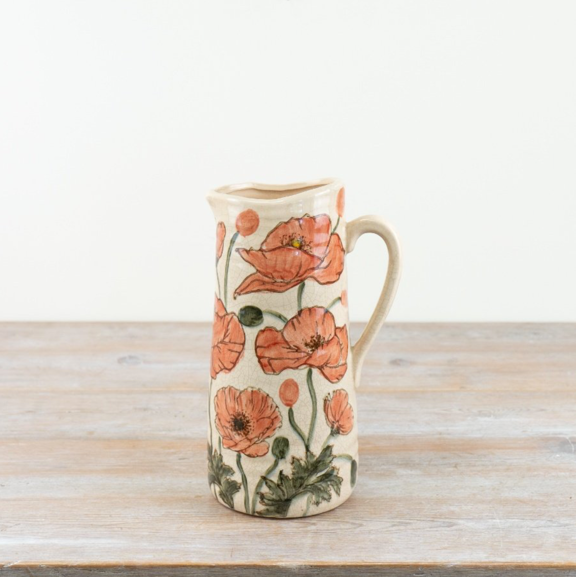Ceramic Wavy Poppy Jug