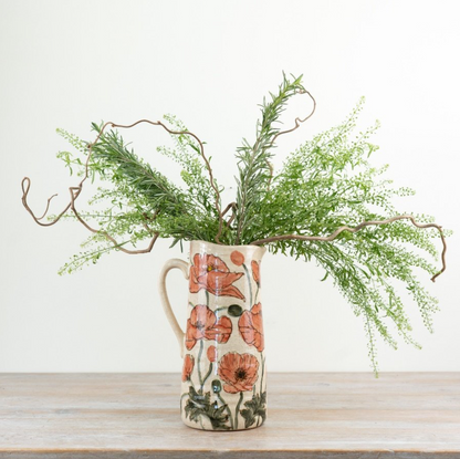 Ceramic Wavy Poppy Jug