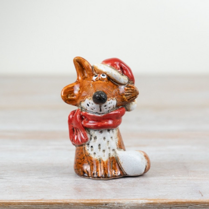 Ceramic Christmas Fox Ornament