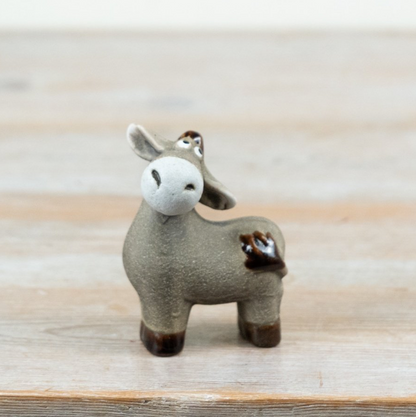 Stoneware Grey Donkey Ornament