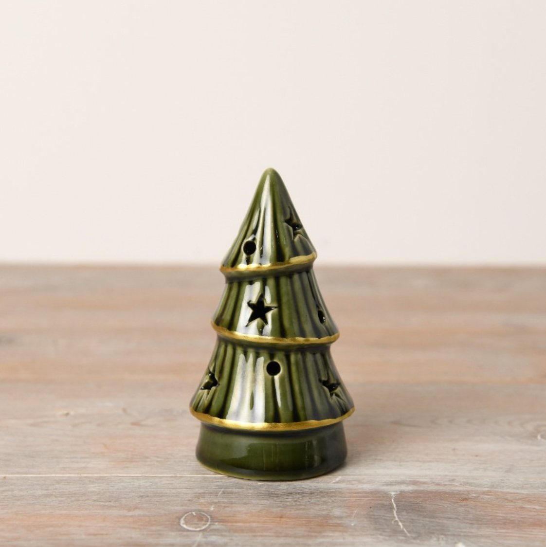 Green & Gold Trim L.E.D Christmas Tree