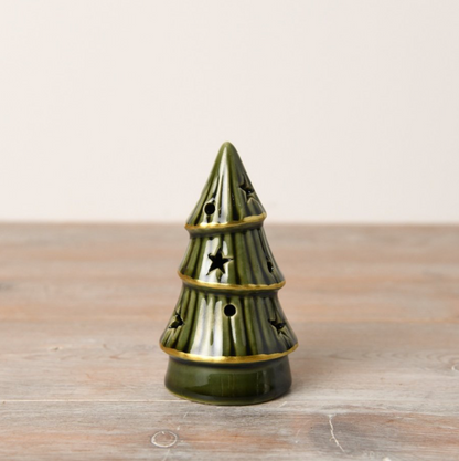 Green & Gold Trim L.E.D Christmas Tree