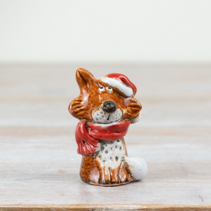 Ceramic Christmas Fox Ornament