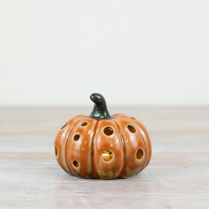 Ceramic L.E.D Pumpkin Ornament