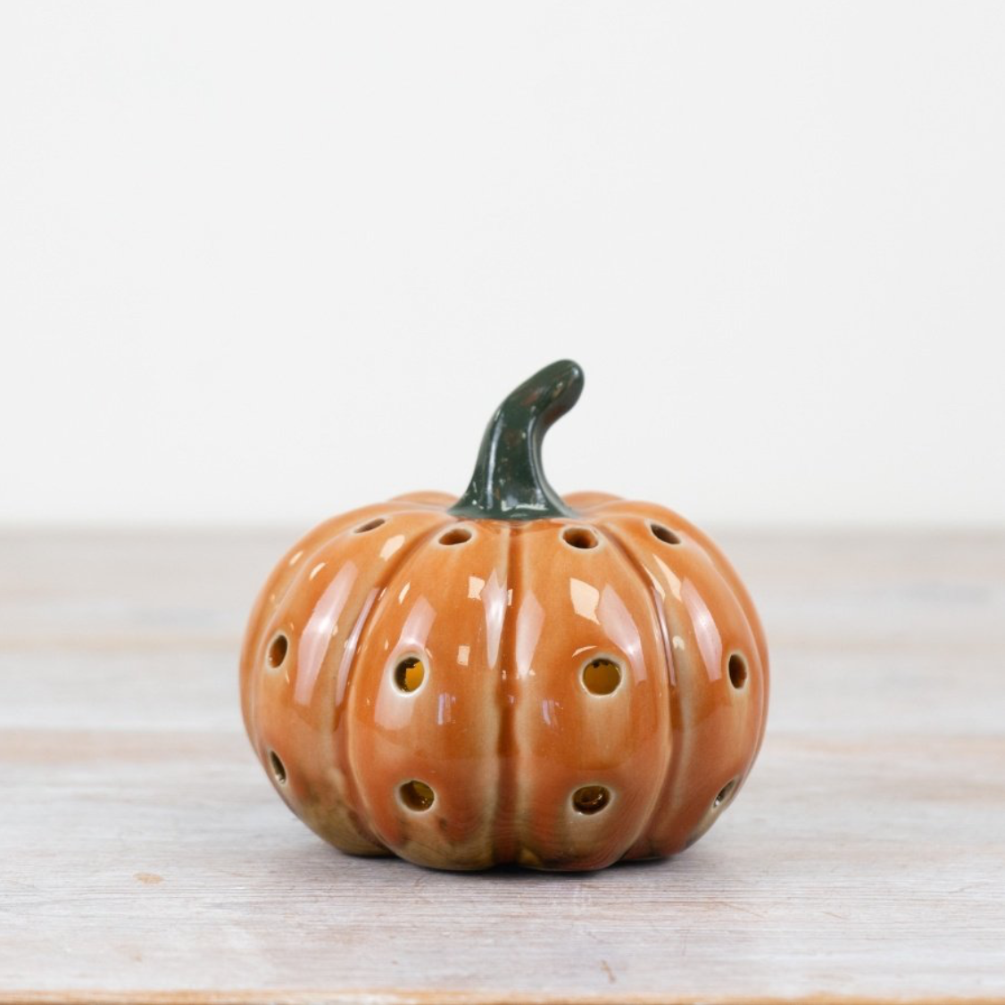 Ceramic L.E.D Pumpkin Ornament