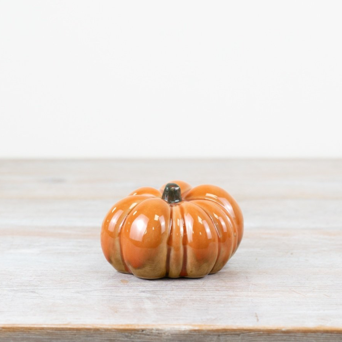 Round Ceramic Pumpkin Ornament