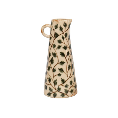 Ceramic Rustic Leaf Jug