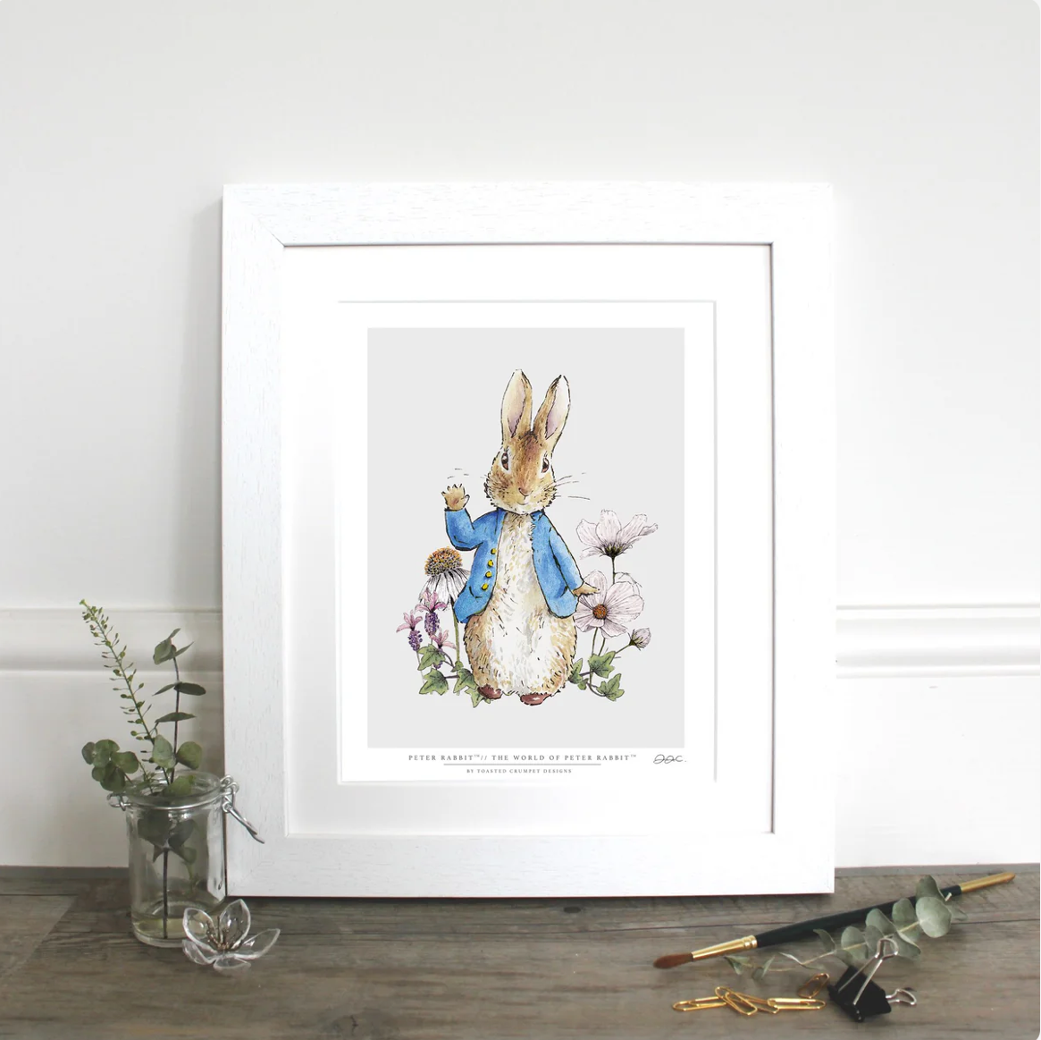 Peter Rabbit Mounted Fine Art Print - Beatrix Potter Artwork