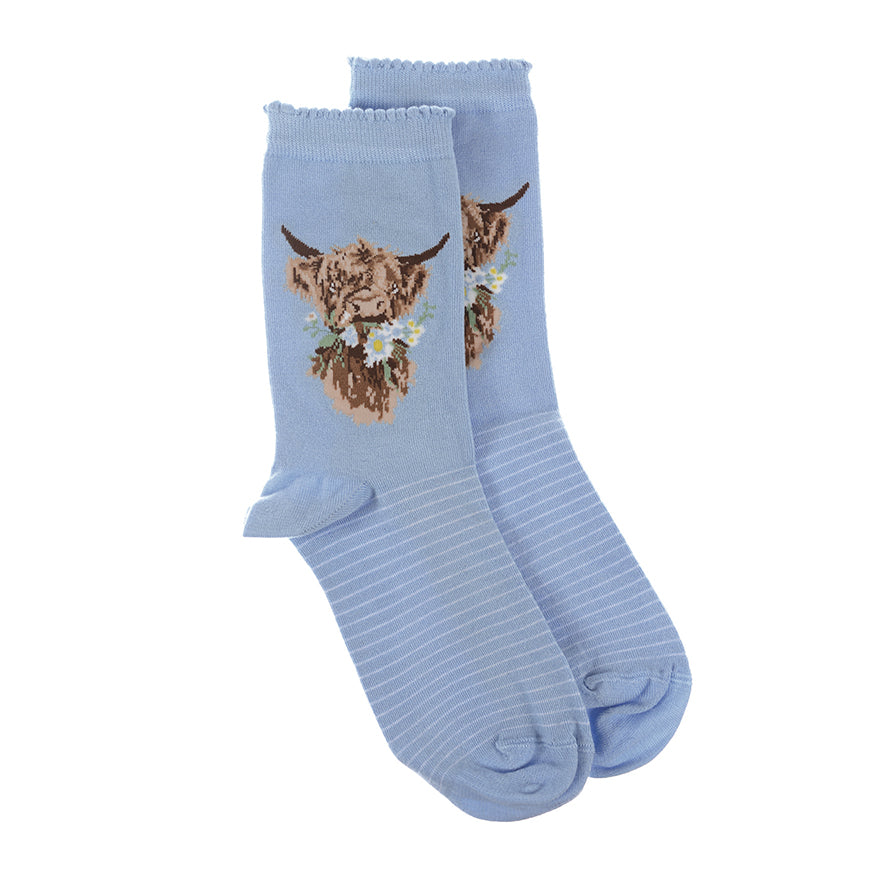 Highland Cow Daisy Socks